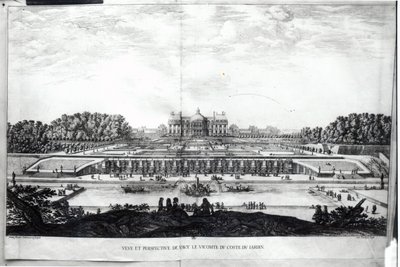 Perspektivische Ansicht der Gartenfassade des Schlosses von Vaux-le-Vicomte von Israël Silvestre the Younger